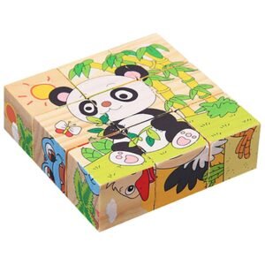 6 in 1 Face Wooden Cube Blocks Jigsaw Puzzle