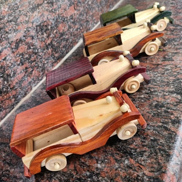 Wood Carved Vintage Classic Car