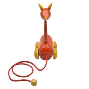 Channapatna Toys Pull Along Toy Wooden Giraffe