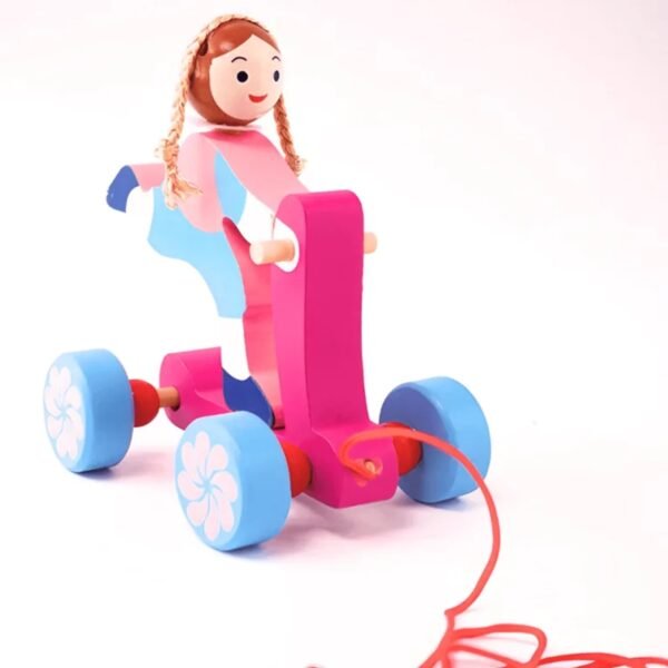 Wooden Scooter Pull Along Car Toy