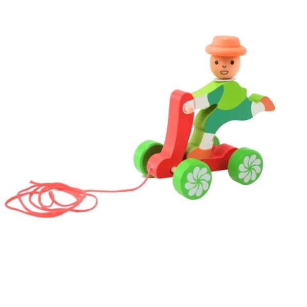 Wooden Scooter Pull Along Car Toy