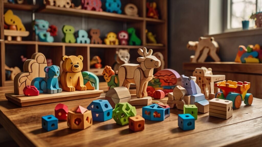 channapatna Wooden Toys Placed on table