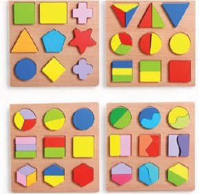 3D Shape Puzzle Wooden Board Set