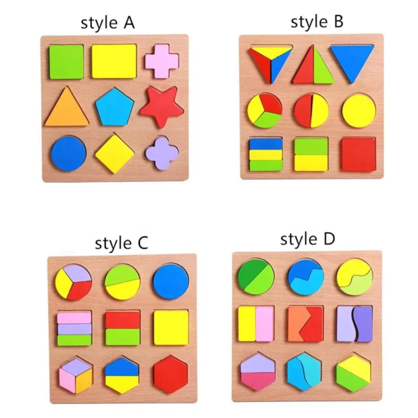 3D Shape Puzzle Wooden Board Set