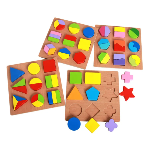 3D Shape Puzzle Wooden Board Set